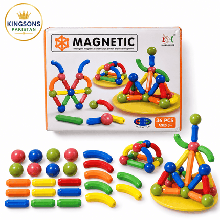 36-Piece Magnetic Building & Construction Set