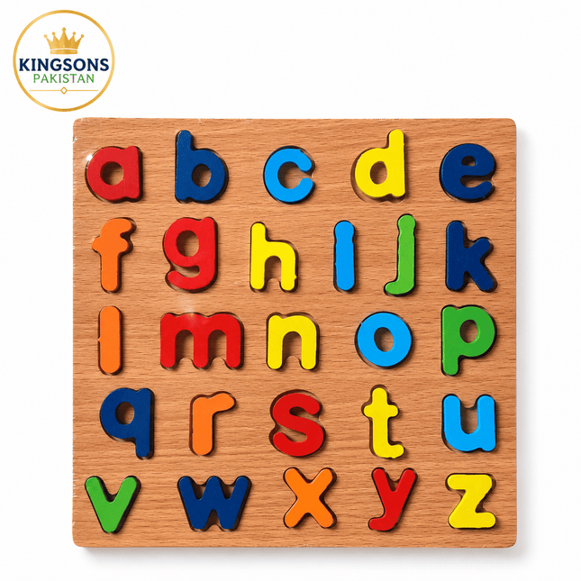 Wooden Lowercase Alphabet (abc) Puzzle Board