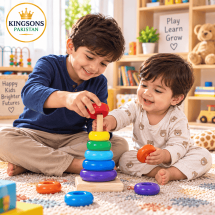 Wooden Rainbow Ring Stacker
