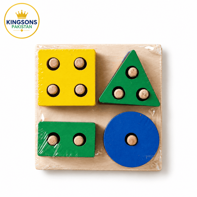 Wooden Geometric Shapes Puzzle Board